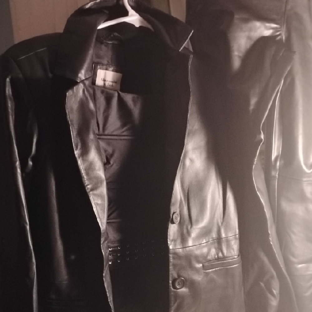 Vegan Black Leather Jacket With Vegan Black Leather Pants And Corset To Match!!!
